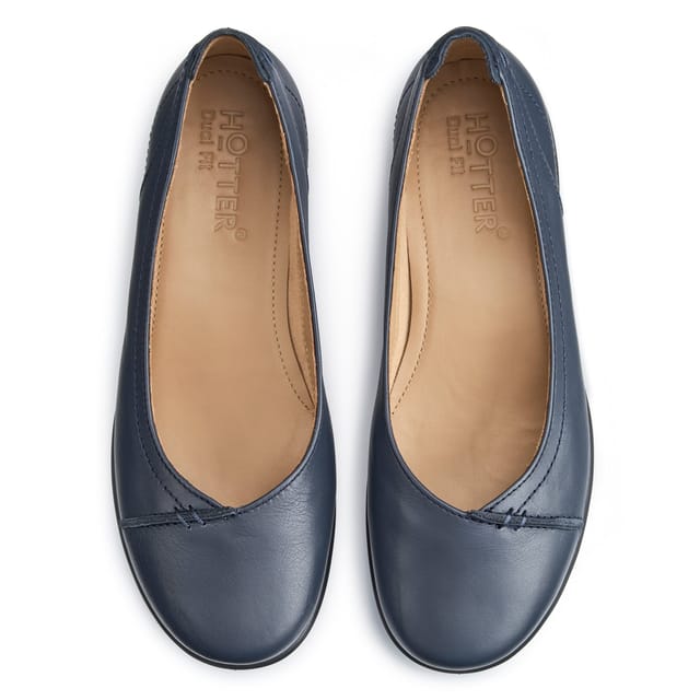 Hotter Hotter Women's 'Robyn II' Ballet Pumps in Mid Navy - 3