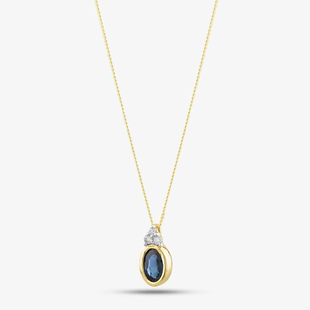 T.H.Baker T.H.Baker Blue Sapphire & Diamond Necklace in Yellow Gold