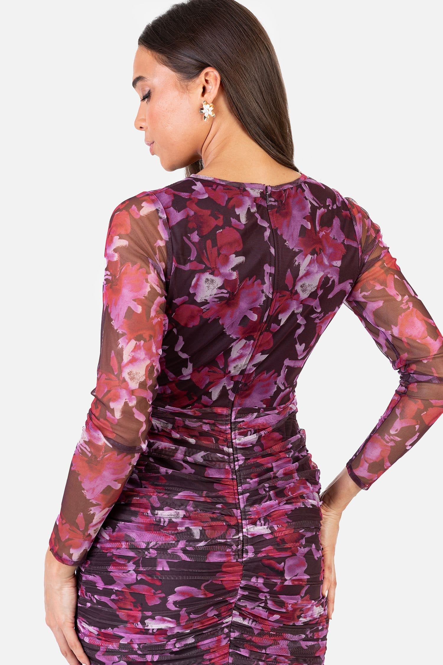 Anaya with Love Anaya with Love Women's Floral Ruched Maxi Dress in Purple - 4