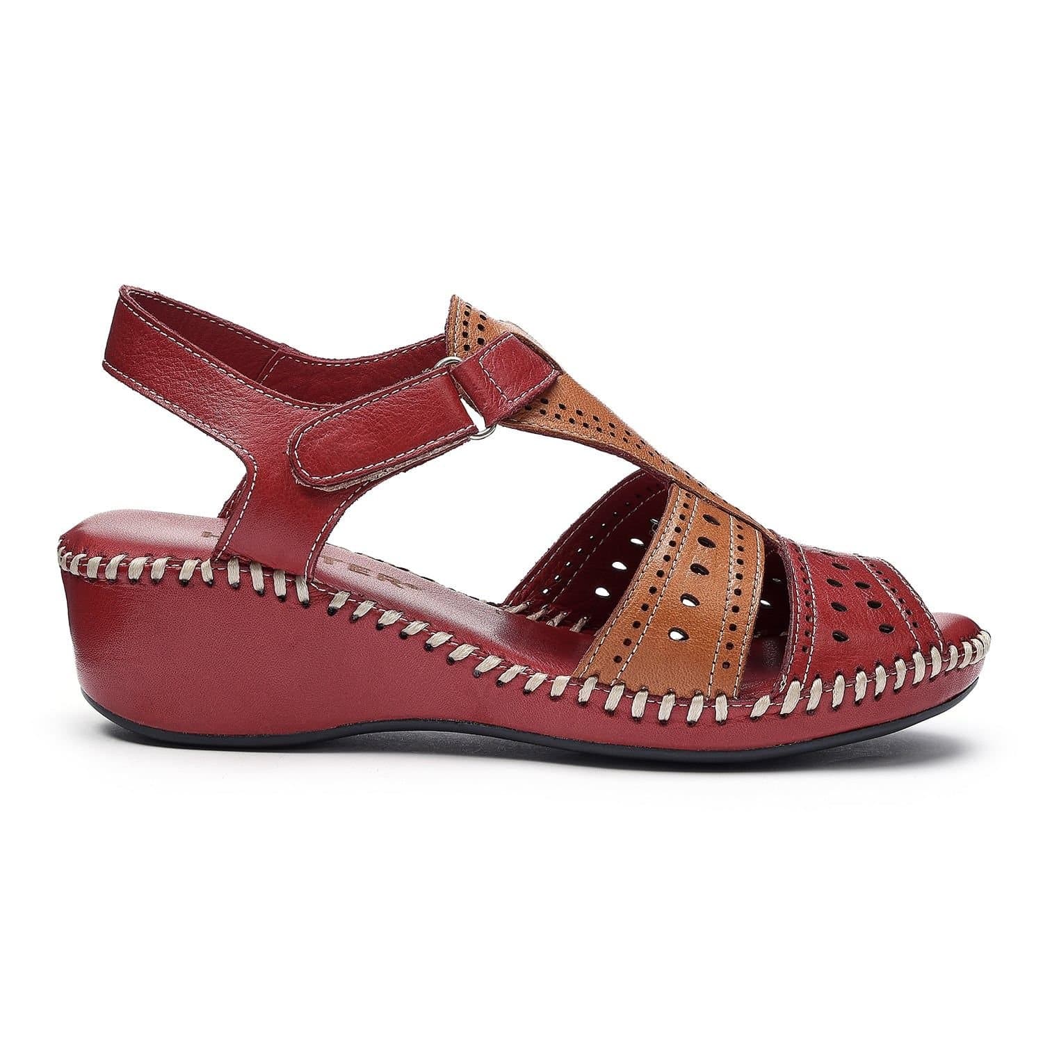 Hotter Hotter Women's 'Valletta' Wedge Sandals in Red