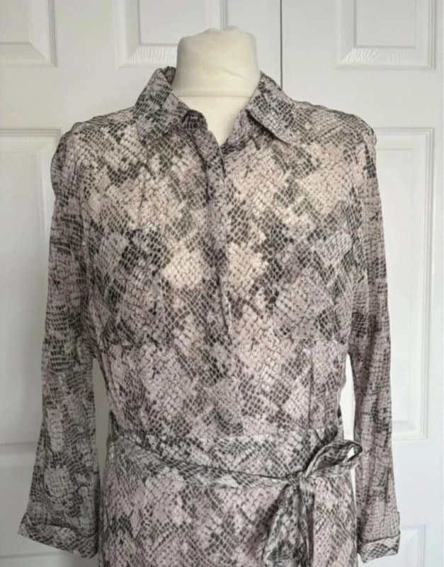 AllSaints AllSaints el ey midgard snake print midi shirt dress UK 10/12 BNWT rrp £198