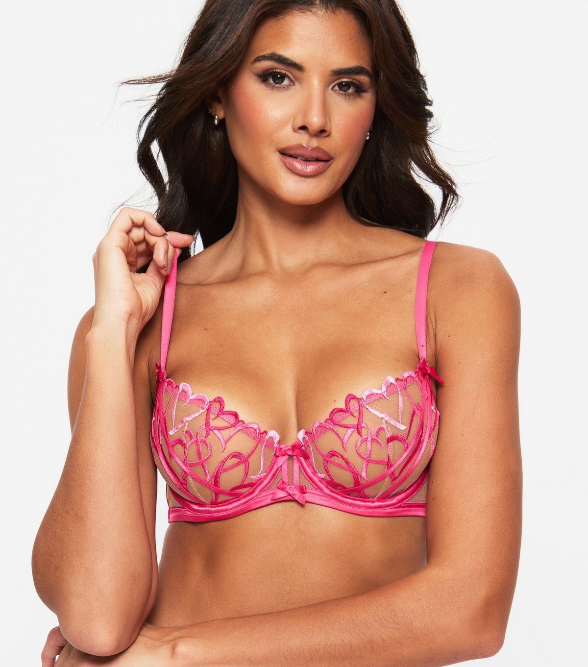 Ann Summers Women's Pink Love Struck Non Padded Balcony Bra Ann Summers New Look - 3
