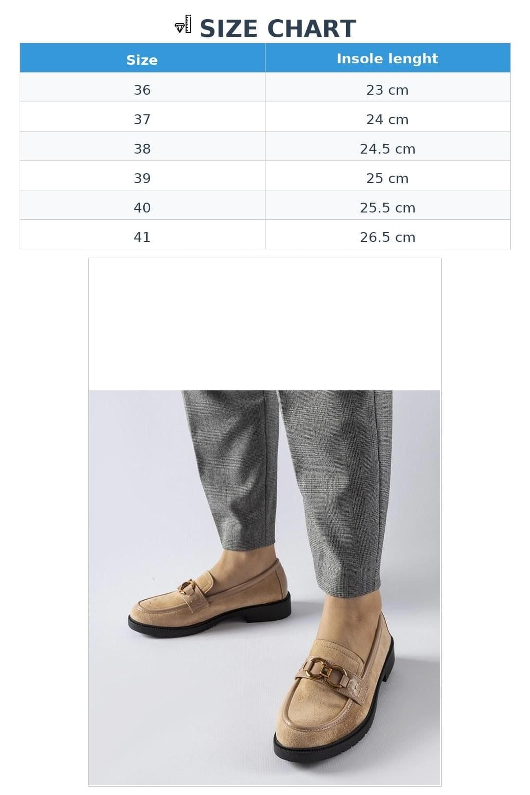 Love Lace Love Lace Women's Seggiano Suede Buckle Moccasins Slip On with Black Rubber Sole in Beige - 4