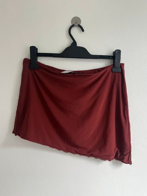 Bershka Bershka Burgundy Embellished Asymmetrical Skirt