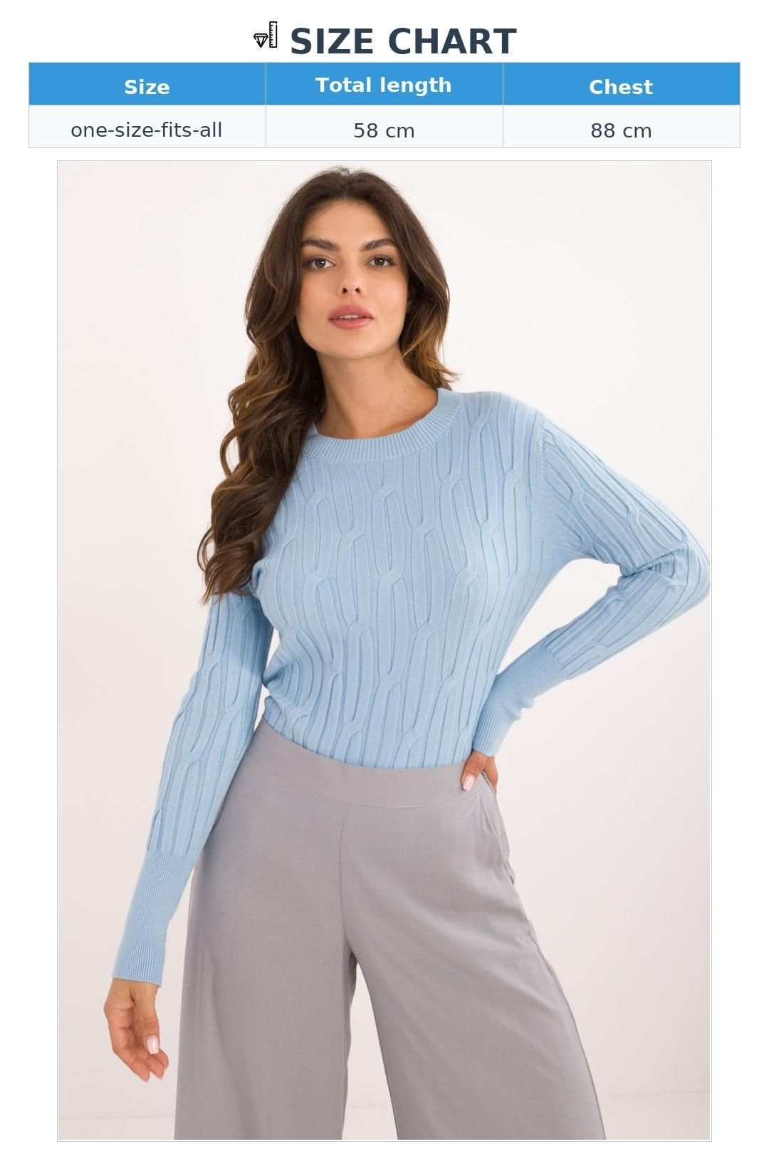 Love Lace Love Lace Women's Textured Viscose Blend Long Sleeve Sweater in Blue - 4