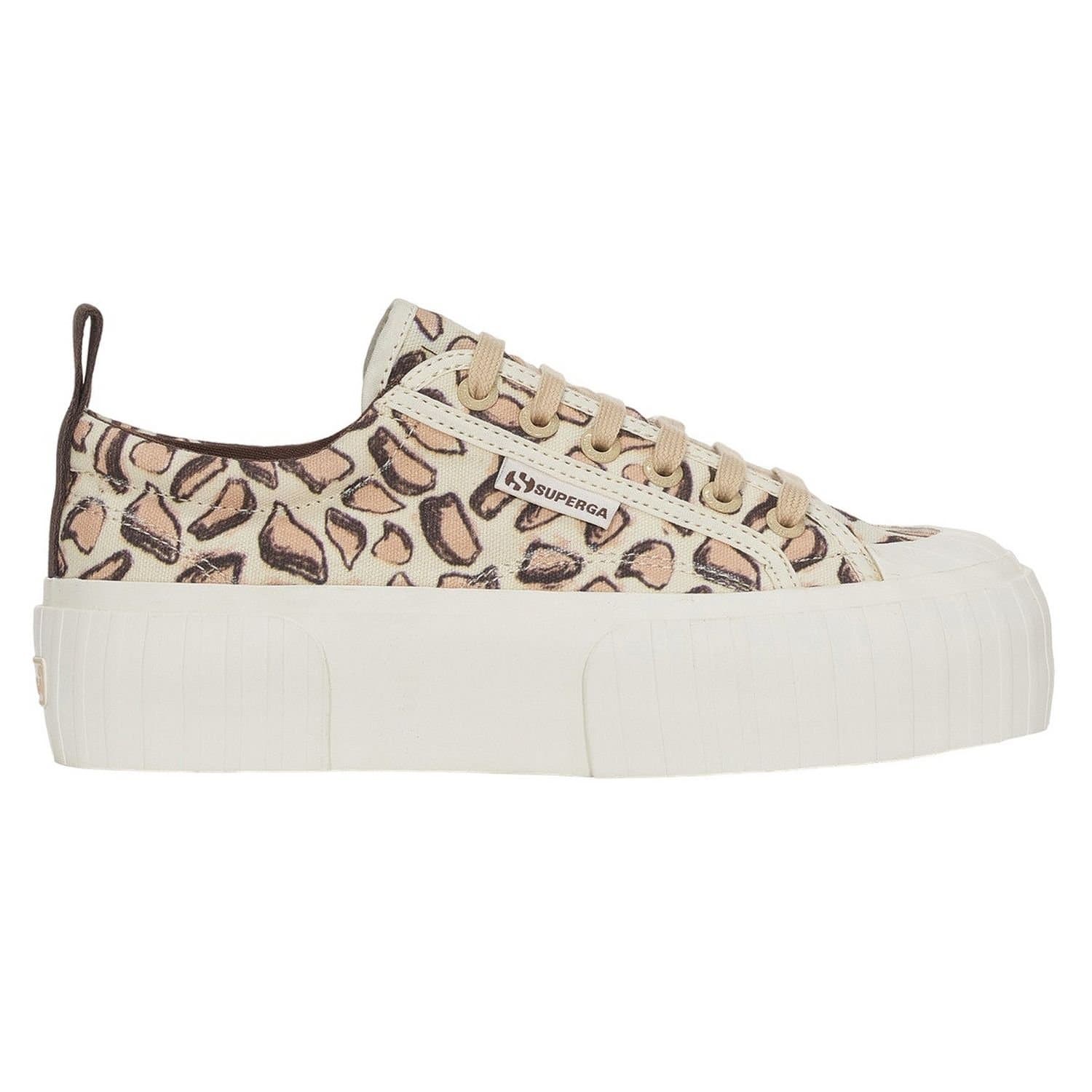 Superga Superga Women's 2631 Giraffe Print Platform Trainers in Beige