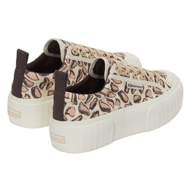 Superga Superga Women's 2631 Giraffe Print Platform Trainers in Beige - 2