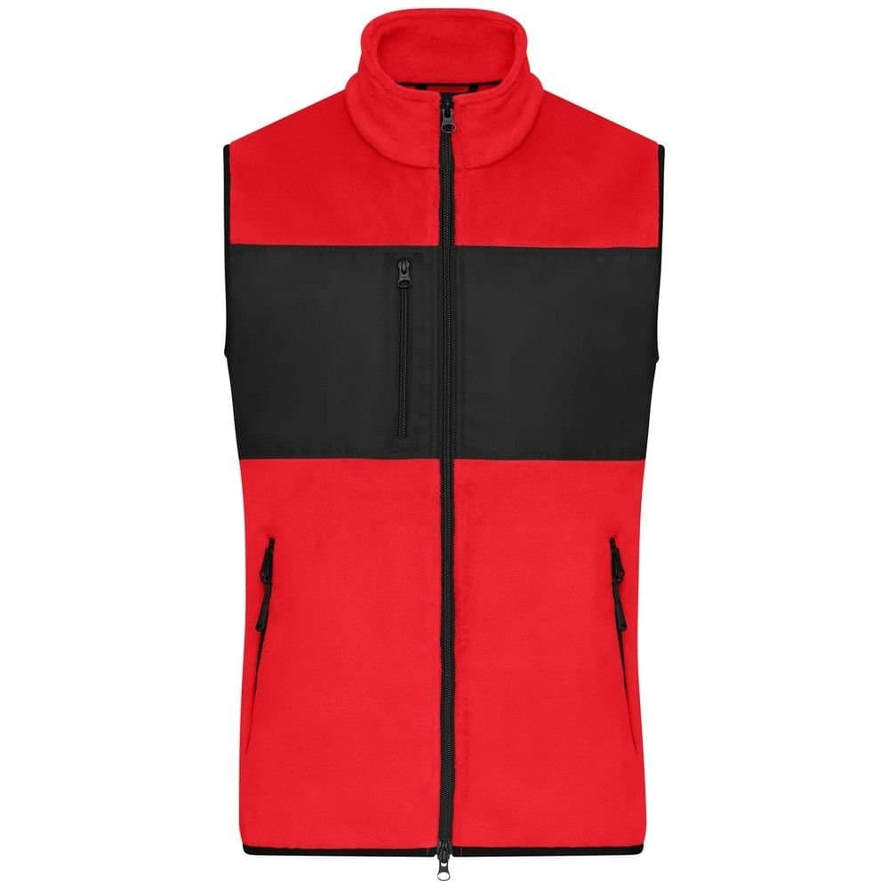 James and Nicholson James and Nicholson Men's Contrast Fleece Gilet in Red
