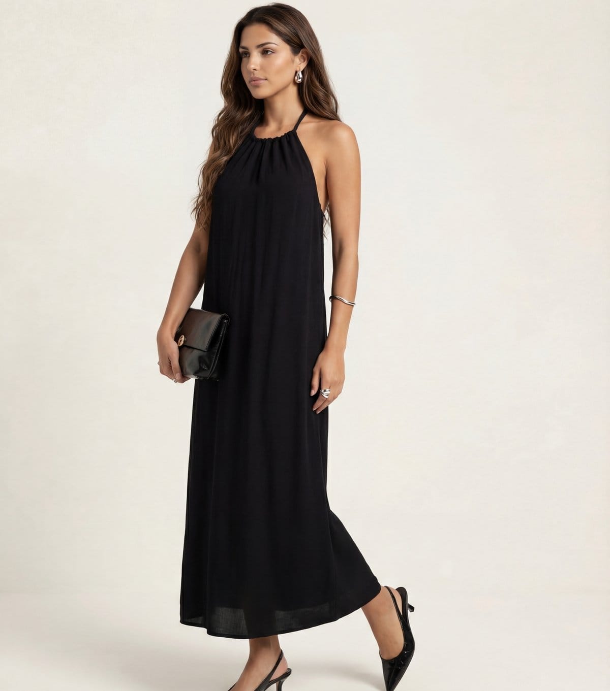 Urban Bliss Women's Black Braided Neck Trim Maxi Dress Urban Bliss New Look - 1