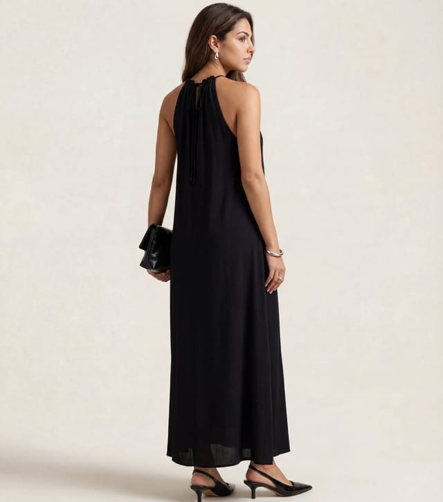 Urban Bliss Women's Black Braided Neck Trim Maxi Dress Urban Bliss New Look - 2