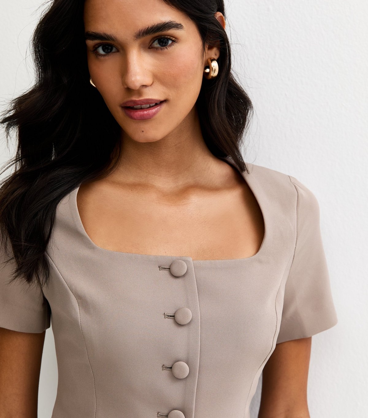 New Look Women's Mink Square Neck Short Sleeve Blazer New Look - 2