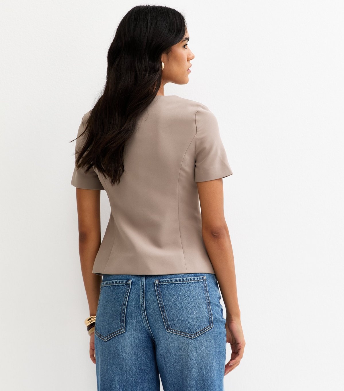 New Look Women's Mink Square Neck Short Sleeve Blazer New Look - 4