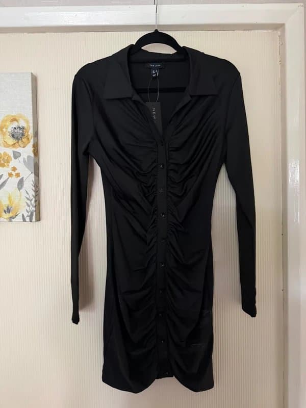 New Look Sleek Black Long-Sleeve Mini Dress