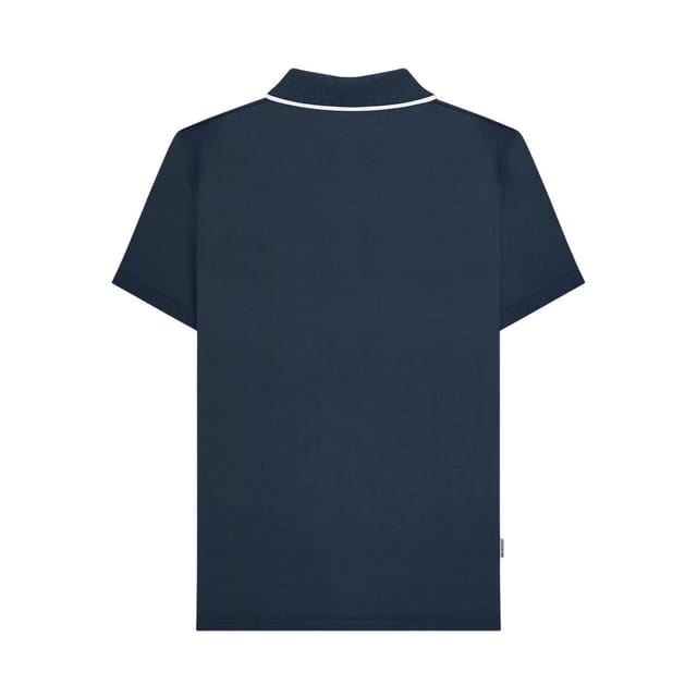 Lambretta Lambretta Men's Gingham Polo Shirt in Navy - 3
