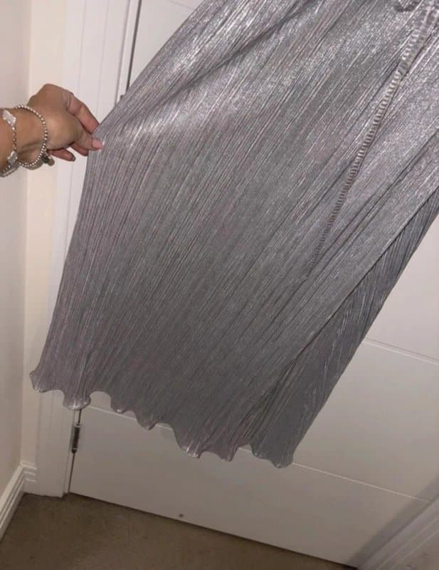 Never Fully Dressed Never Fully Dressed Silver Plisse Luna Midaxi Dress Plus Size 18 Occasion Smart party funky