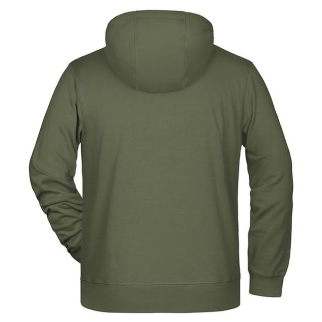 James and Nicholson James and Nicholson Men's Full Zip Hoodie in Olive - 2
