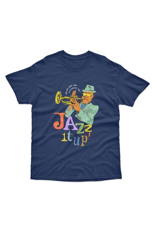 Bad Zebedee Bad Zebedee Men's Jazz It Up T-Shirt in Navy - 3