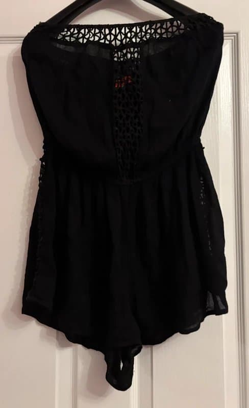 River Island River island black playsuit plunge 12 holiday beach party same day post