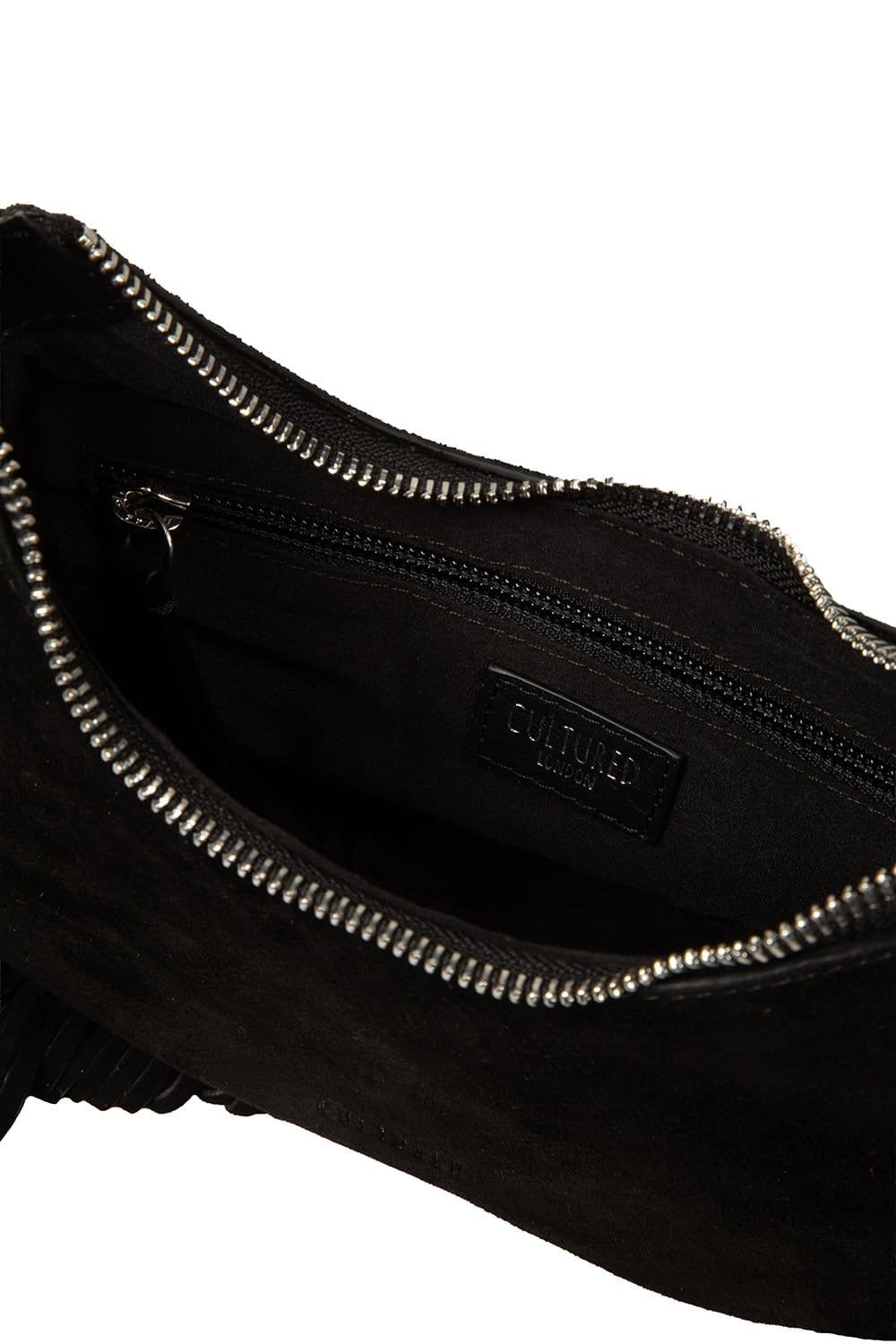 Cultured London Cultured London Women's 'Alondra' Suede Evening & Clutch Bag in Black - 4