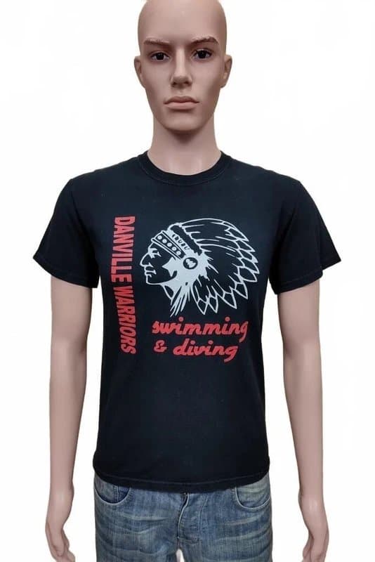 Gildan Gildan Washed Black Danville Warriors Varsity Swim & Dive Graphic T-Shirt Men's Small