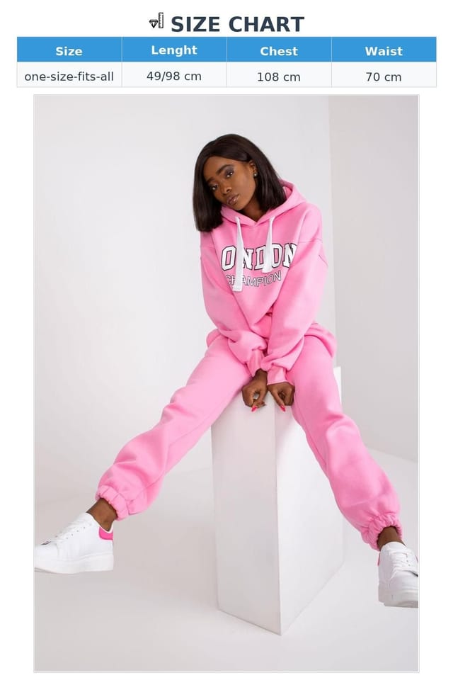 Love Lace Love Lace Women's Cotton Casual Hoodie & Sweatpants Set in Pink - 3