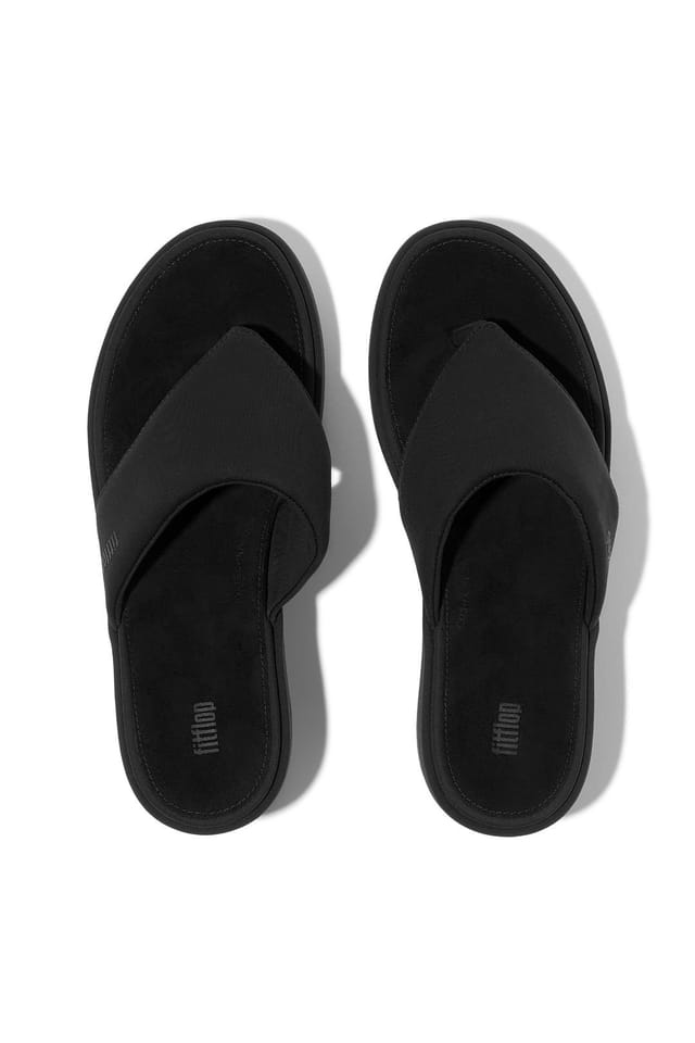 FitFlop FitFlop Women's Platfforms Wedge Toe-Post Sandals Black - 3