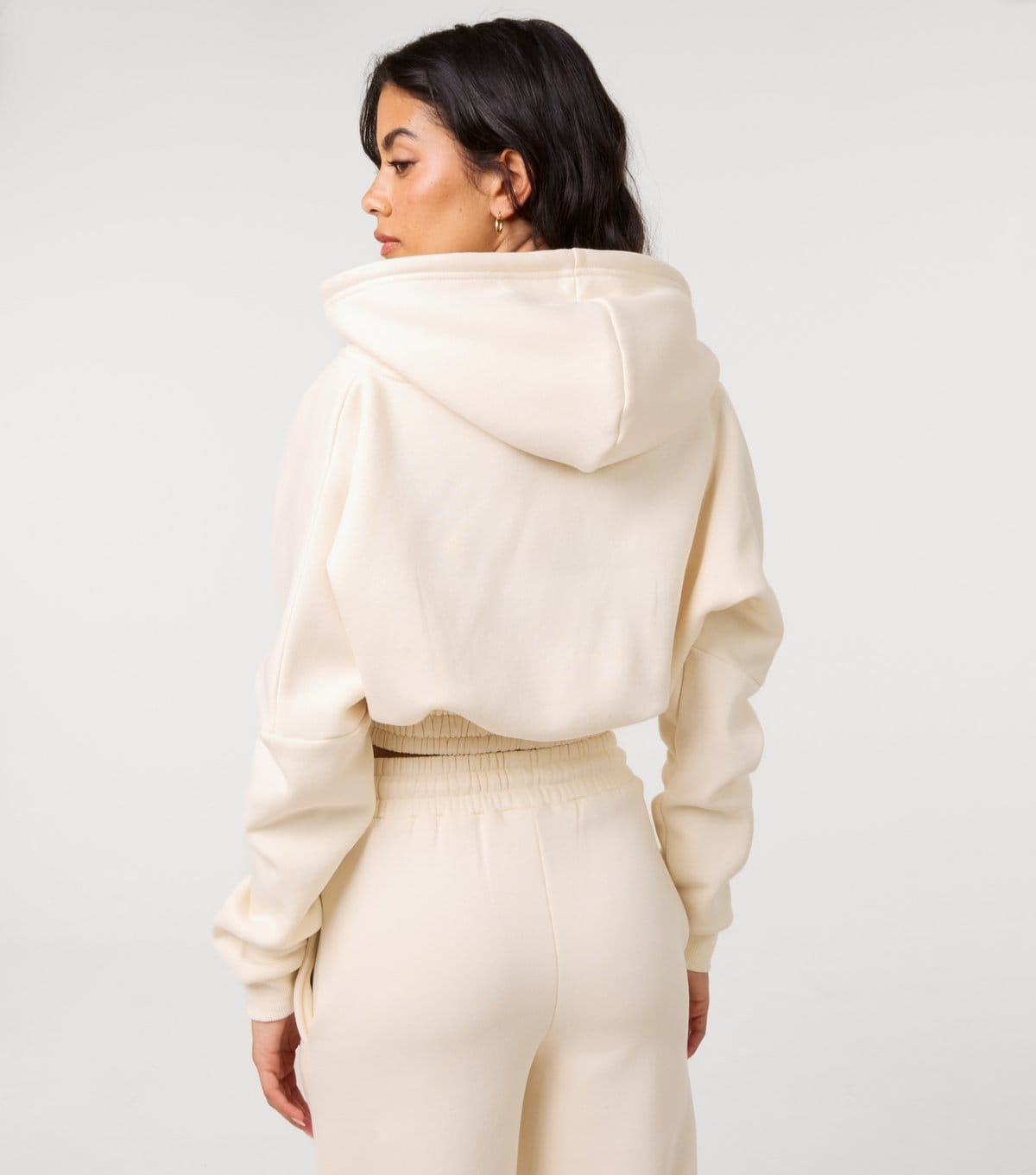 Pink Vanilla Women's Cream Press Stud Cropped Hoodie Pink Vanilla New Look - 4