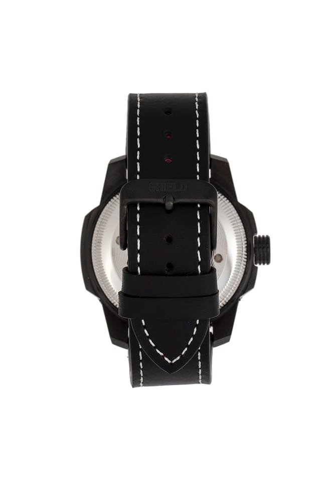 Shield Shield Shaw Leather-Band Men's Diver Watch with Date in Black - 2