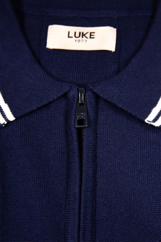 Luke 1977 Luke 1977 Men's Sebaco Junior Knitted Polo in Navy - 3