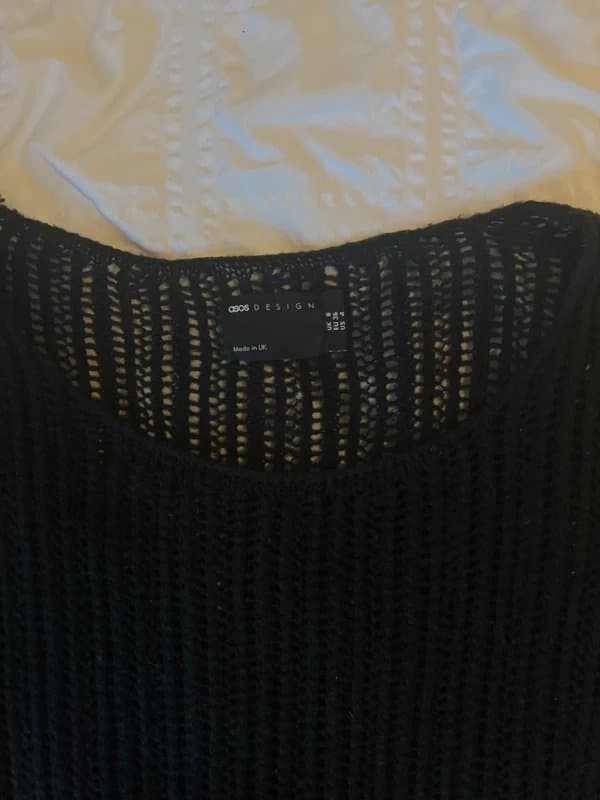 ASOS Black crochet knitted jumper