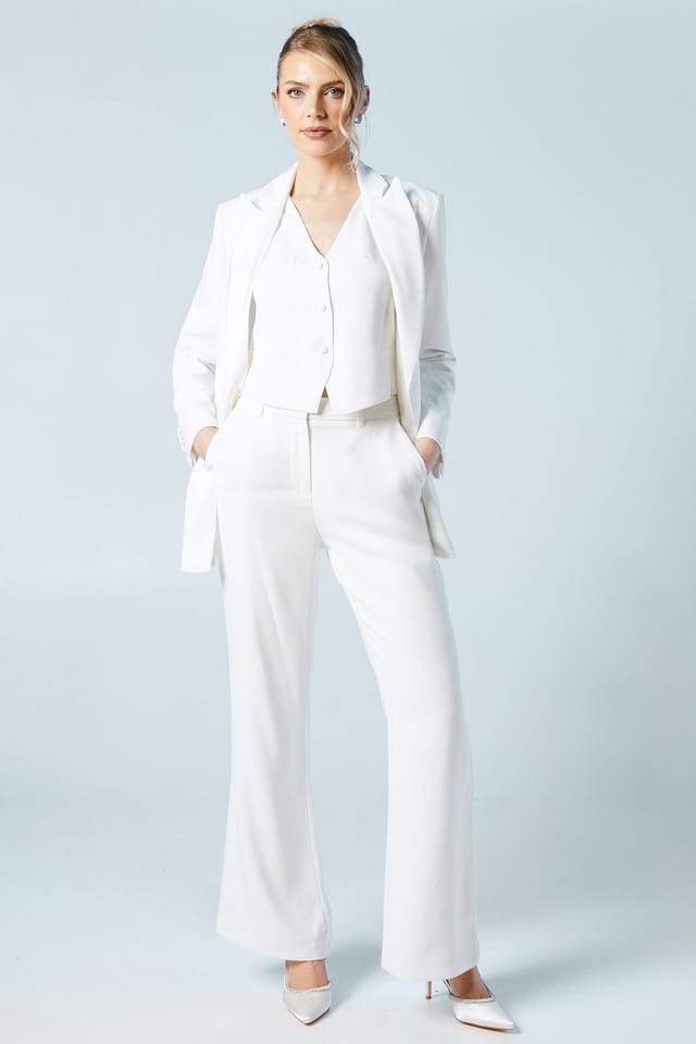 Coast Coast Women's Premium Flare Bridal Trousers in Ivory - 2