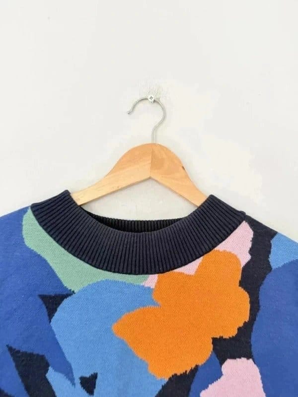 Never Fully Dressed Blue Floral Chunky Jumper