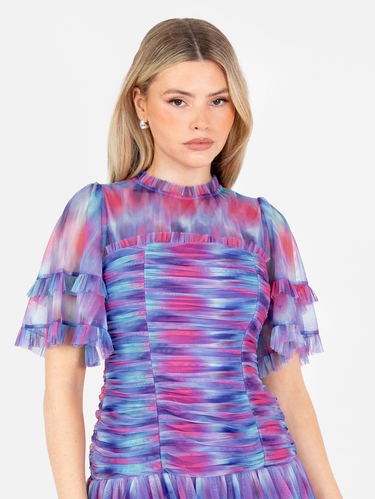 Anaya with Love Anaya with Love Women's Abstract Watercolour Gathered Mini Dress - 4