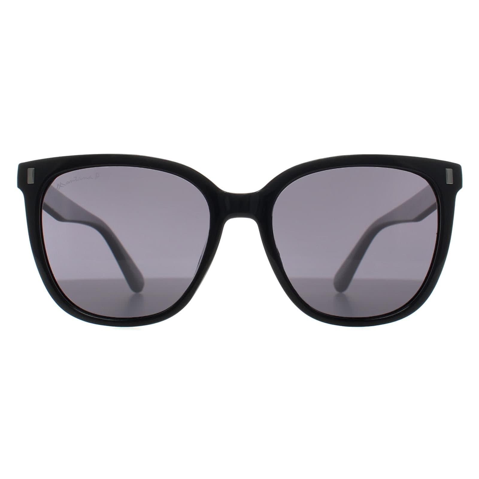 montana montana Women's Butterfly Shiny Black Smoke Polarized MP190