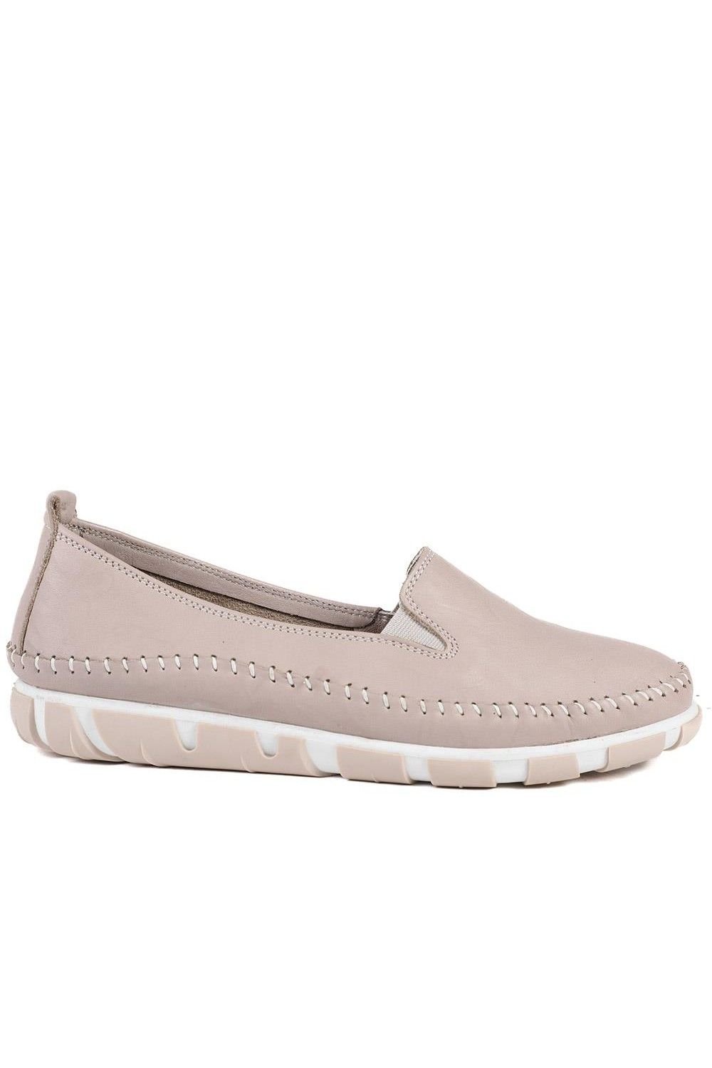 Pavers Pavers Women's Slip-On Leather Pumps in Stone - 2