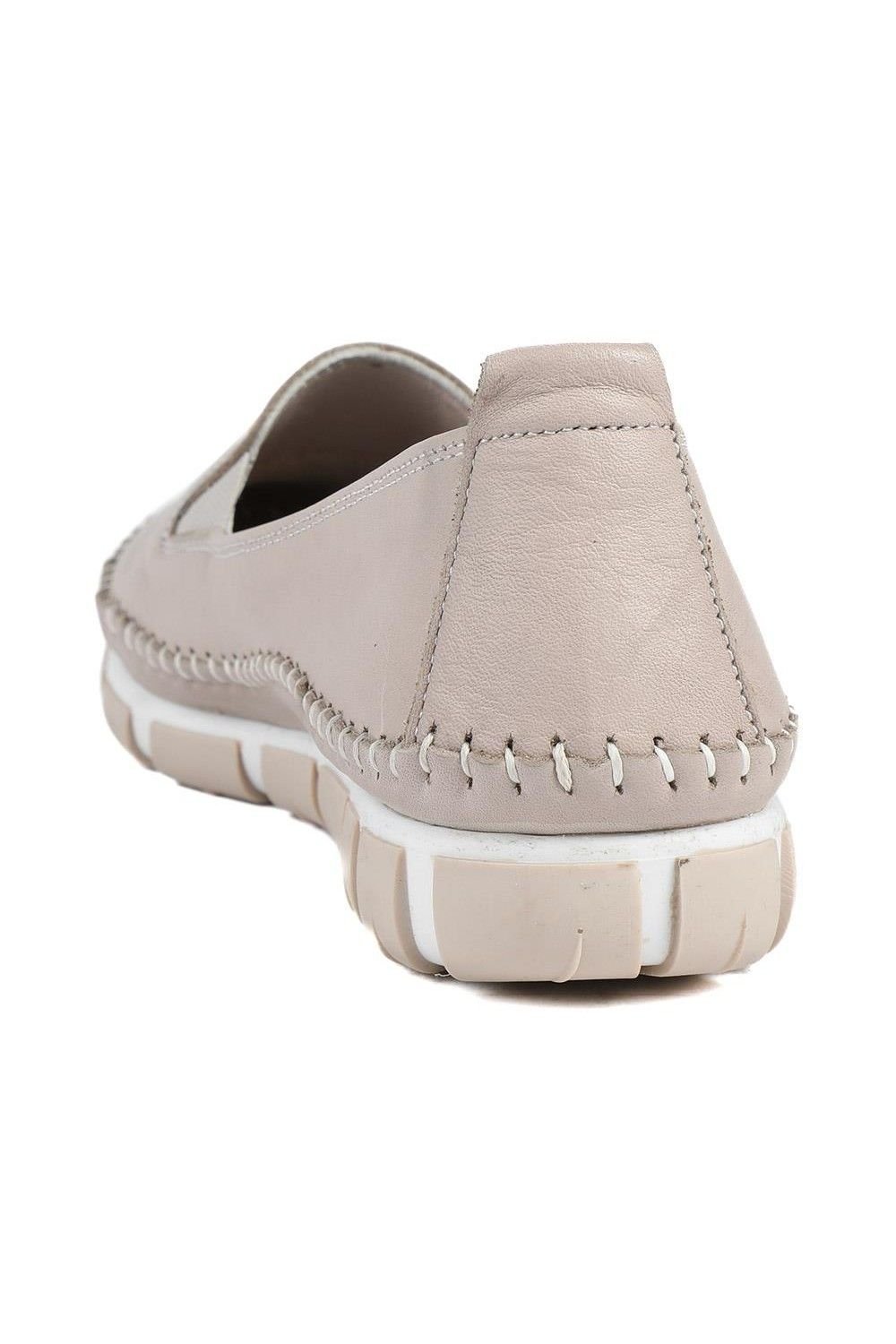 Pavers Pavers Women's Slip-On Leather Pumps in Stone - 3