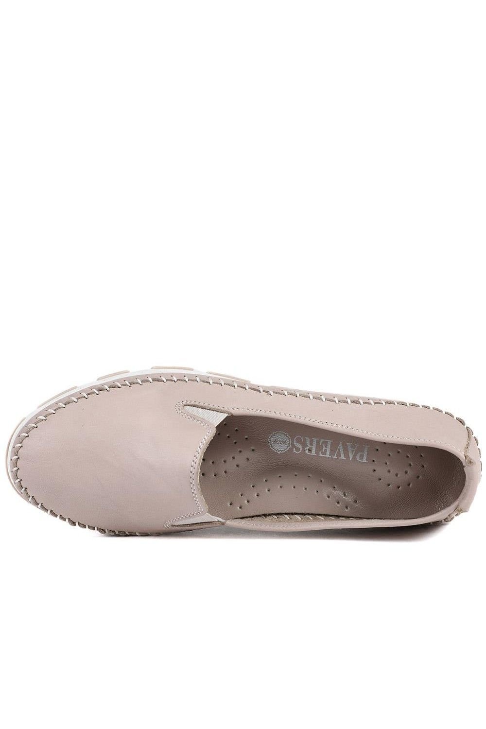 Pavers Pavers Women's Slip-On Leather Pumps in Stone - 4