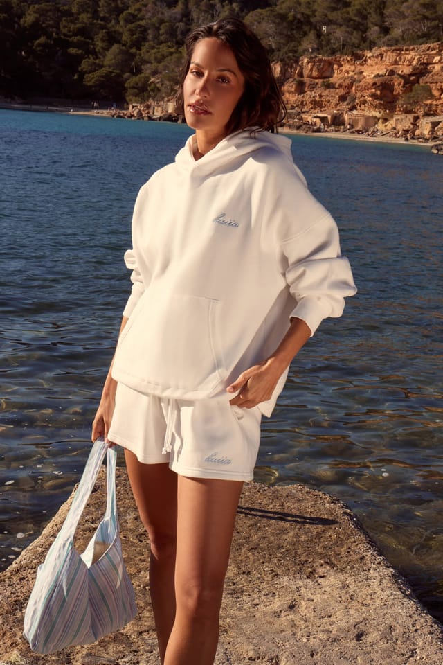 Kaiia Kaiia Positano Graphic Oversized Hoodie White - 2