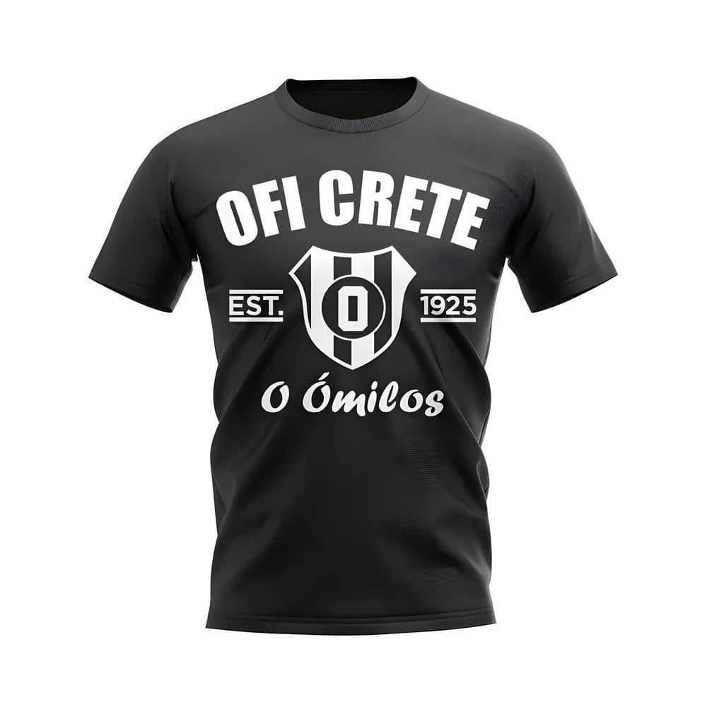 OFI Crete OFI Crete Men's Personalised Established Football T-Shirt in Black