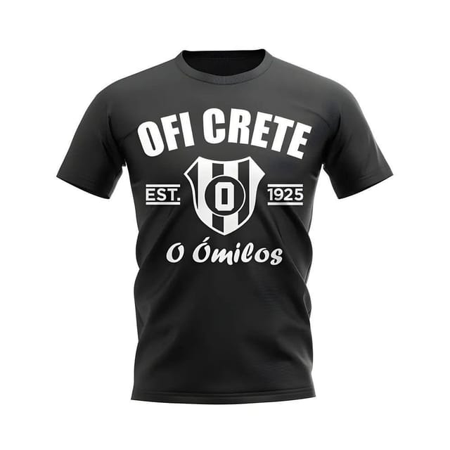 OFI Crete OFI Crete Men's Personalised Established Football T-Shirt in Black - 2