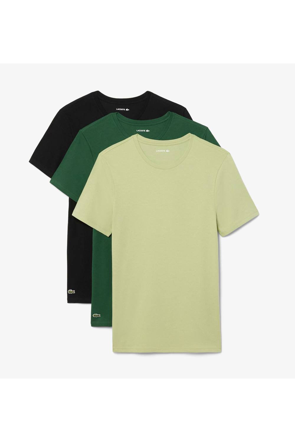 Lacoste Lacoste Men's 3 Pack T-Shirts Black/Green/Lime - 2