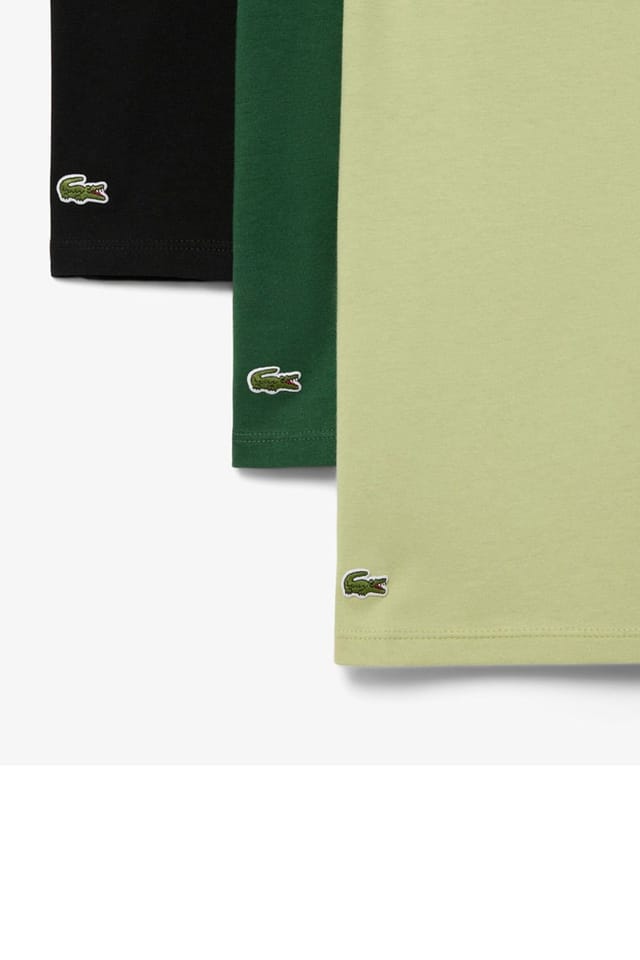 Lacoste Lacoste Men's 3 Pack T-Shirts Black/Green/Lime - 2