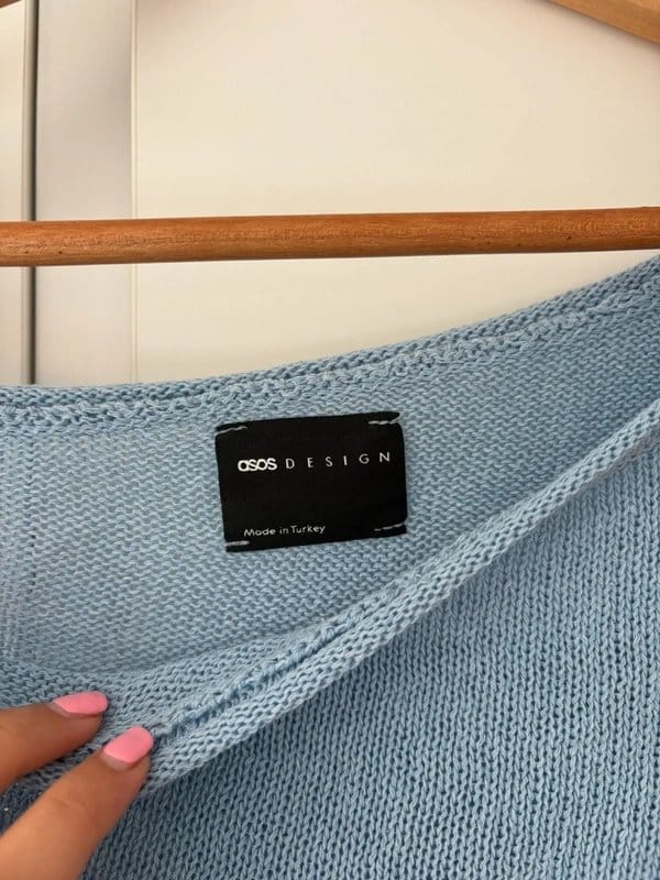 ASOS Design Light Blue One Shoulder Knit Top