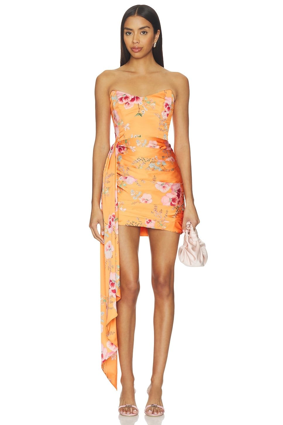 Revolve Melon Bloom Floral Bandeau Dress
