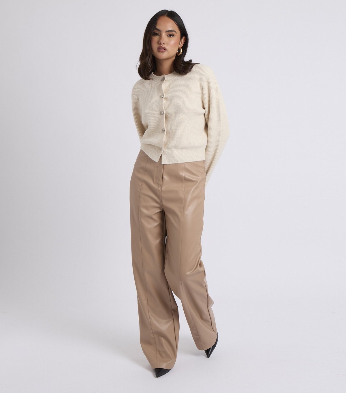 Urban Bliss Women's Camel Faux Leather Trousers Urban Bliss New Look - 2