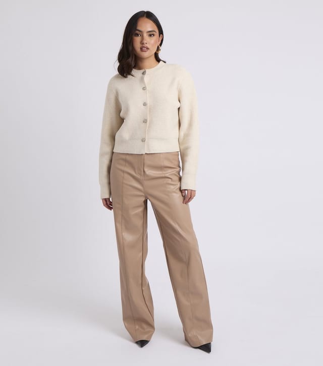 Urban Bliss Women's Camel Faux Leather Trousers Urban Bliss New Look - 3