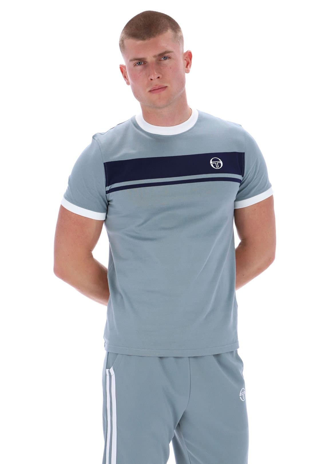 Sergio Tacchini Sergio Tacchini Men's Master T-Shirt Grey/Blue/White in Grey