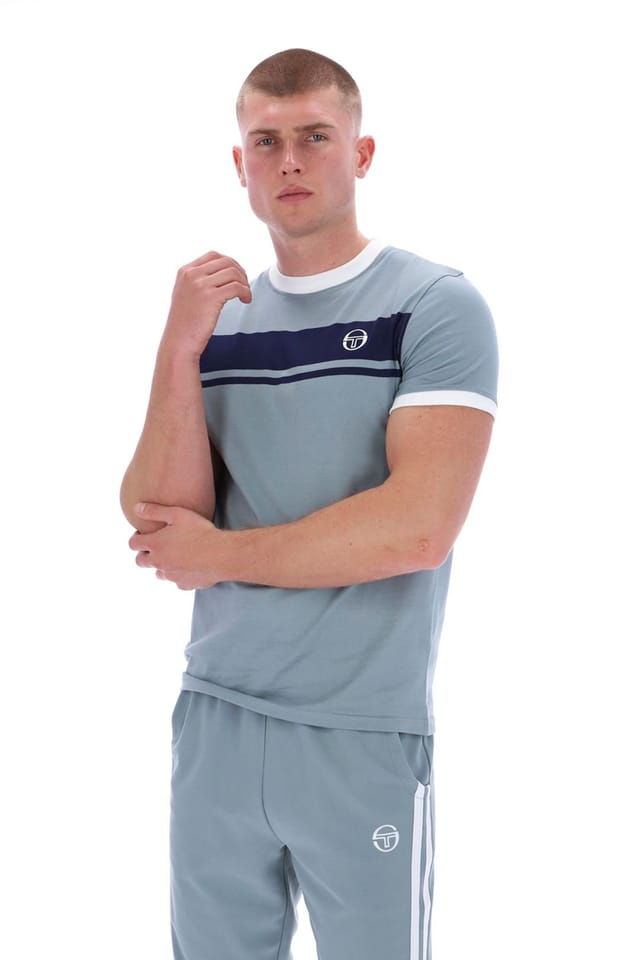 Sergio Tacchini Sergio Tacchini Men's Master T-Shirt Grey/Blue/White in Grey - 2