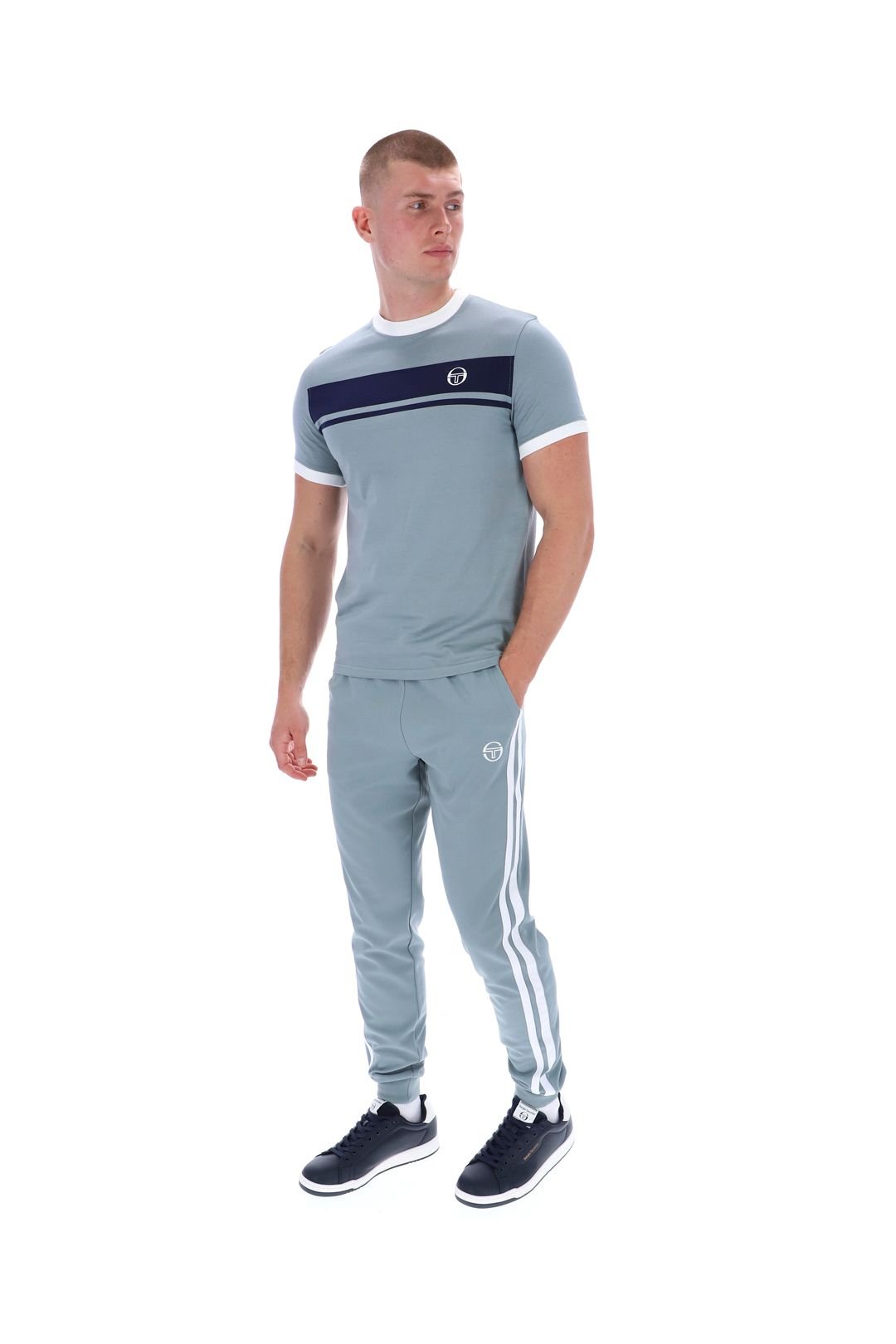 Sergio Tacchini Sergio Tacchini Men's Master T-Shirt Grey/Blue/White in Grey - 4