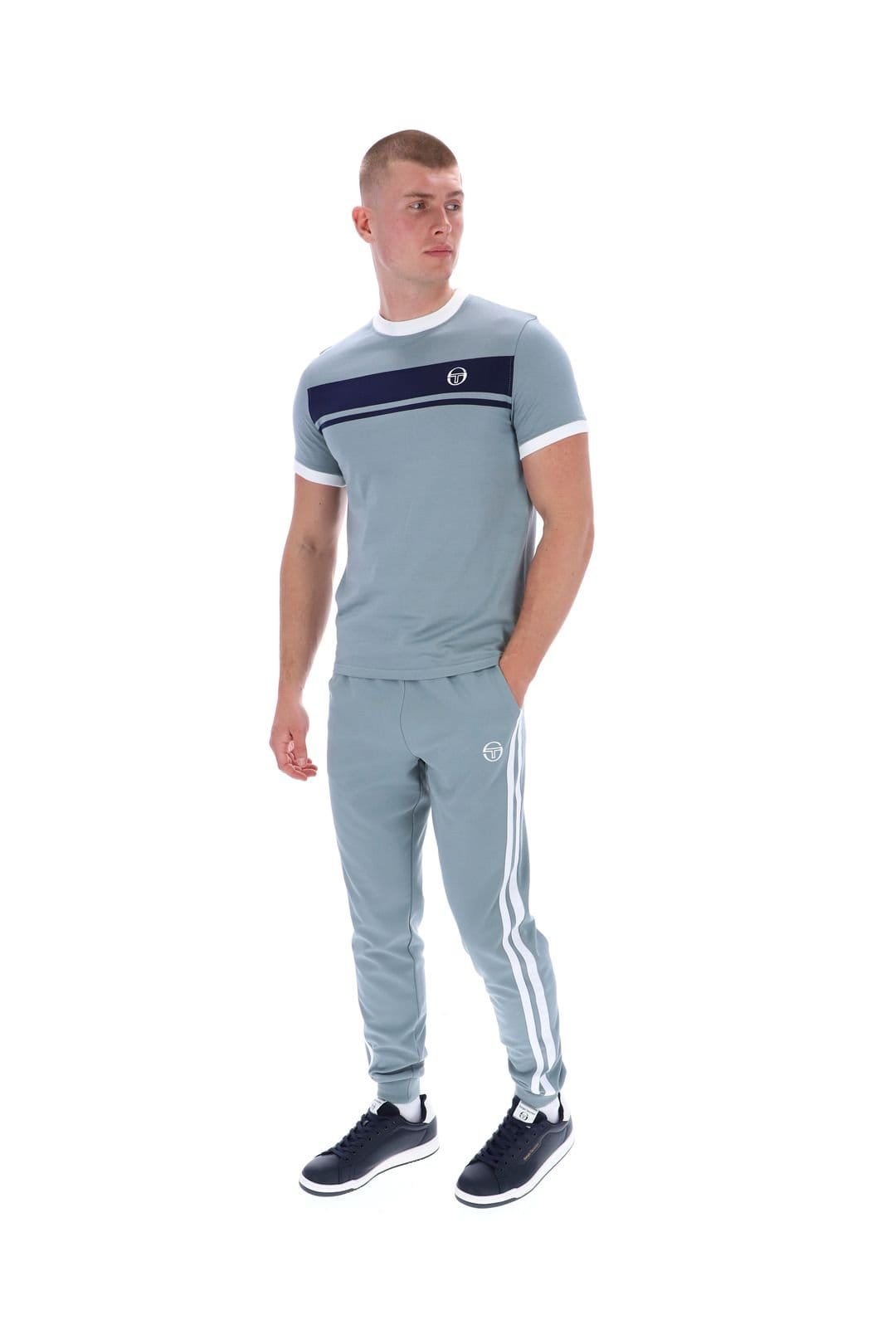 Sergio Tacchini Sergio Tacchini Men's Master T-Shirt Grey/Blue/White in Grey - 4